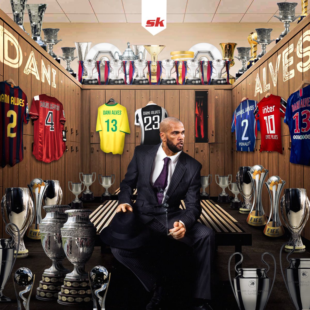 skworldfootball's tweet photo. Dani Alves has won it all! 🙌🤯
#danialves #brazil #boss #legend #football #rightbackchallenge https://t.co/7smB1CtKjC