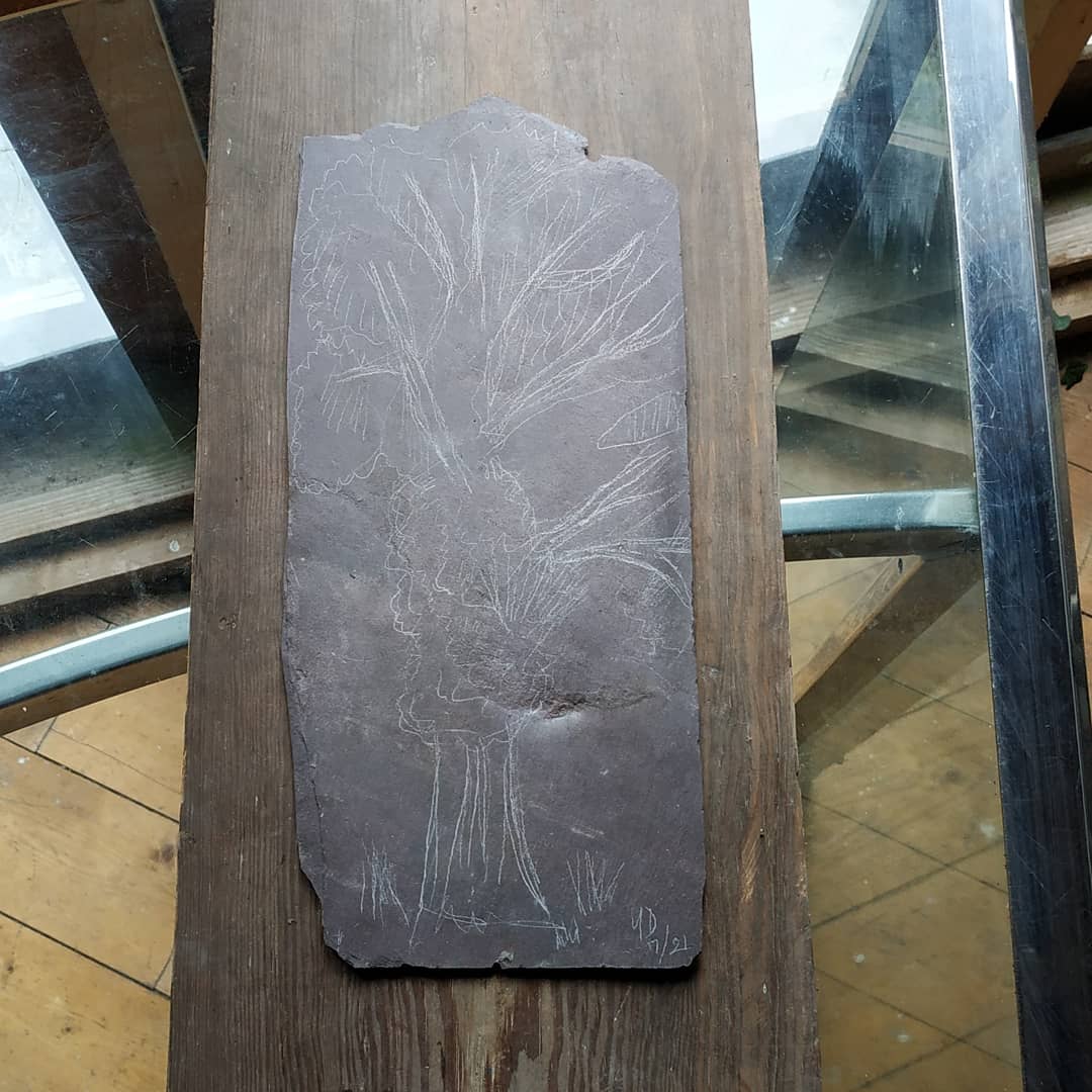YvonneDevine12's tweet photo. I've been studying trees & sketches of leaves turned into slate drawings with an aluminium nail.
#trees #treeart #treelife #forests ##forestschool #woodlands #woods #ancientwoods #irishtrees #irishforests #slatedrawings #ecoart #ecohome #drawing #irishhomes #irishinteriors https://t.co/OG7BMbaf5N