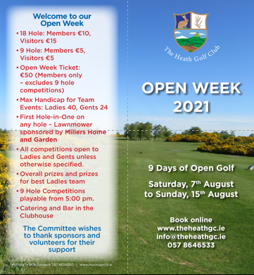 TheHeathGolfCl1's tweet photo. Open Week starts on Saturday the 7th August.  Book on the BRS on https://t.co/tL582xJsgR. https://t.co/DGDUMaGNr3