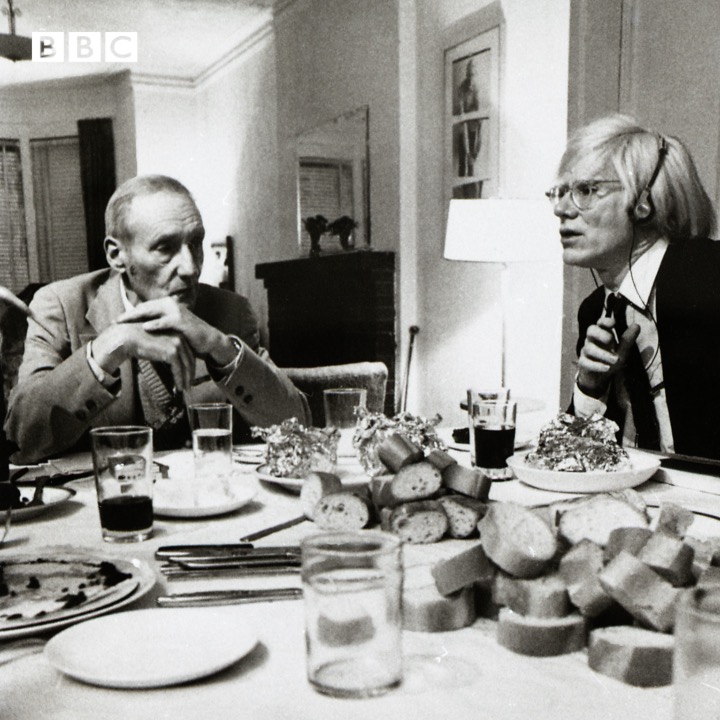 BBCArchive's tweet photo. #OnThisDay 1928: American artist Andy Warhol was born in Pittsburgh, Pennsylvania.

He's pictured here in 1980 with William Burroughs - having dinner in the room where Arthur C. Clarke wrote 2001 - at the Chelsea Hotel.

Watch 'Arena: Chelsea Hotel' here: https://t.co/xVxbsTAz7S https://t.co/jGV7oUQ0SB