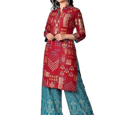 *Catalog Name:* Fancy Rayon Printed Kurti Sets

*Details:*
Description: It has 1 Piece of Kurti and 1 Piece of Palazzo 
Fabric: Kurti: Rayon, Palazzo: Rayon 
Size: Kurti: M-38, L-40, XL-42, XXL-44, Palazzo: Free Size Upto 44" 
Length: Kurti: 40", Palazzo: 40"