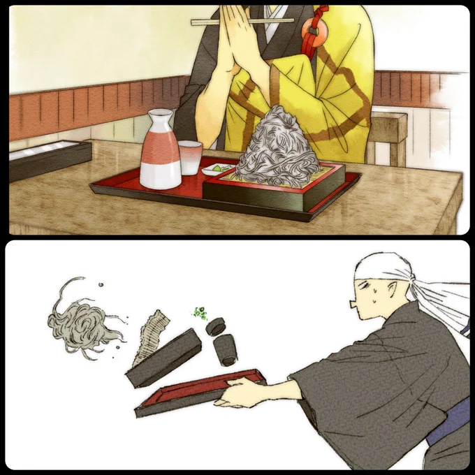 #妄想ひとコマ
風見は盛りそば派
かけそばや天ぷらそばも好きだけど一番はコレ
大盛の蕎麦ばっか食ってる
他に好きなものは豆腐とイワシ 