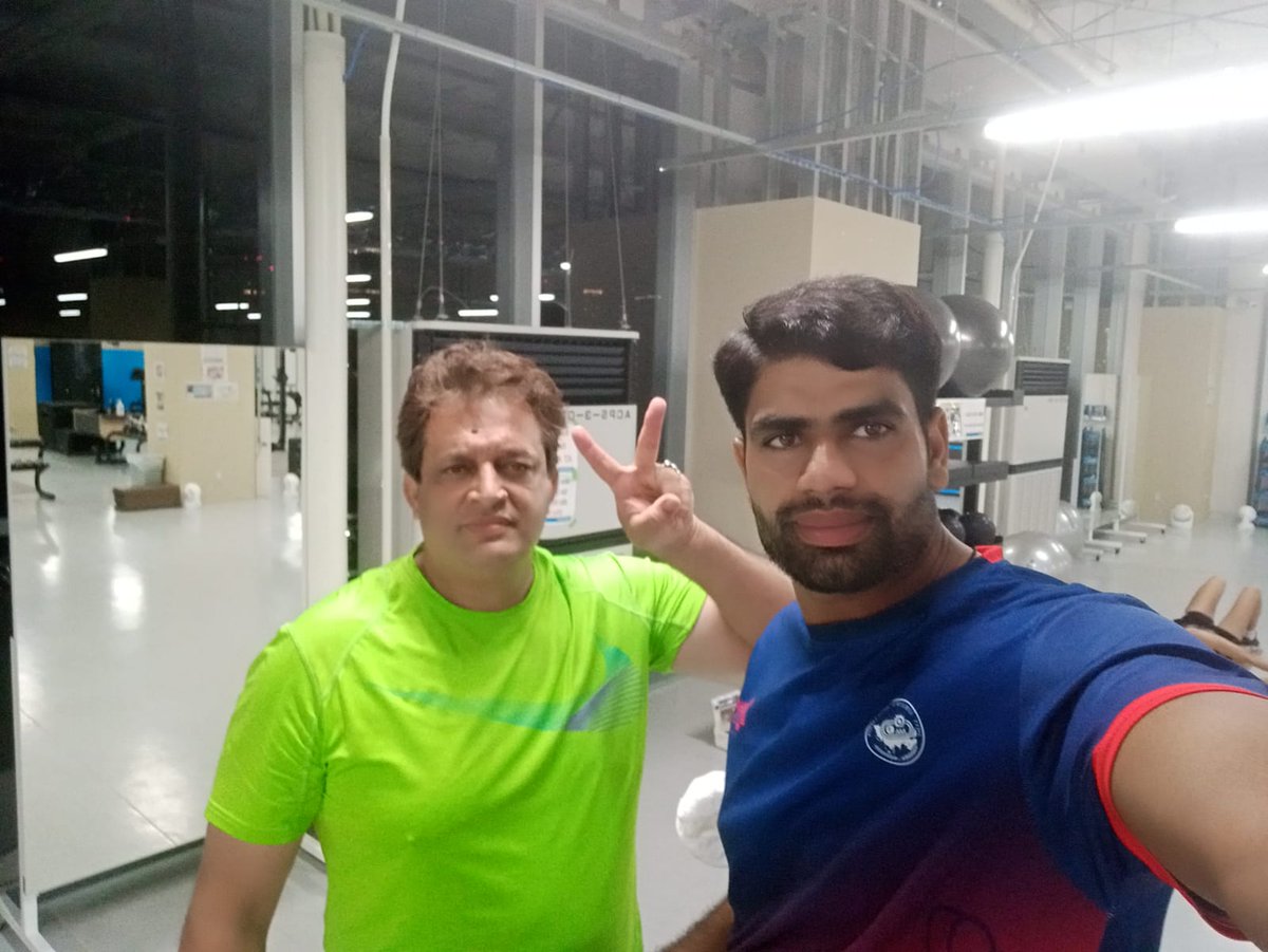 A moment of relief and celebration for the coach and his pupil.... They will now prepare for the challenging journey ahead. <a href="/WorldAthletics/">World Athletics</a> <a href="/HamidMirPAK/">Hamid Mir حامد میر</a> <a href="/Olympics/">The Olympic Games</a> <a href="/_Mansoor_Ali/">Mansoor Ali Khan</a>