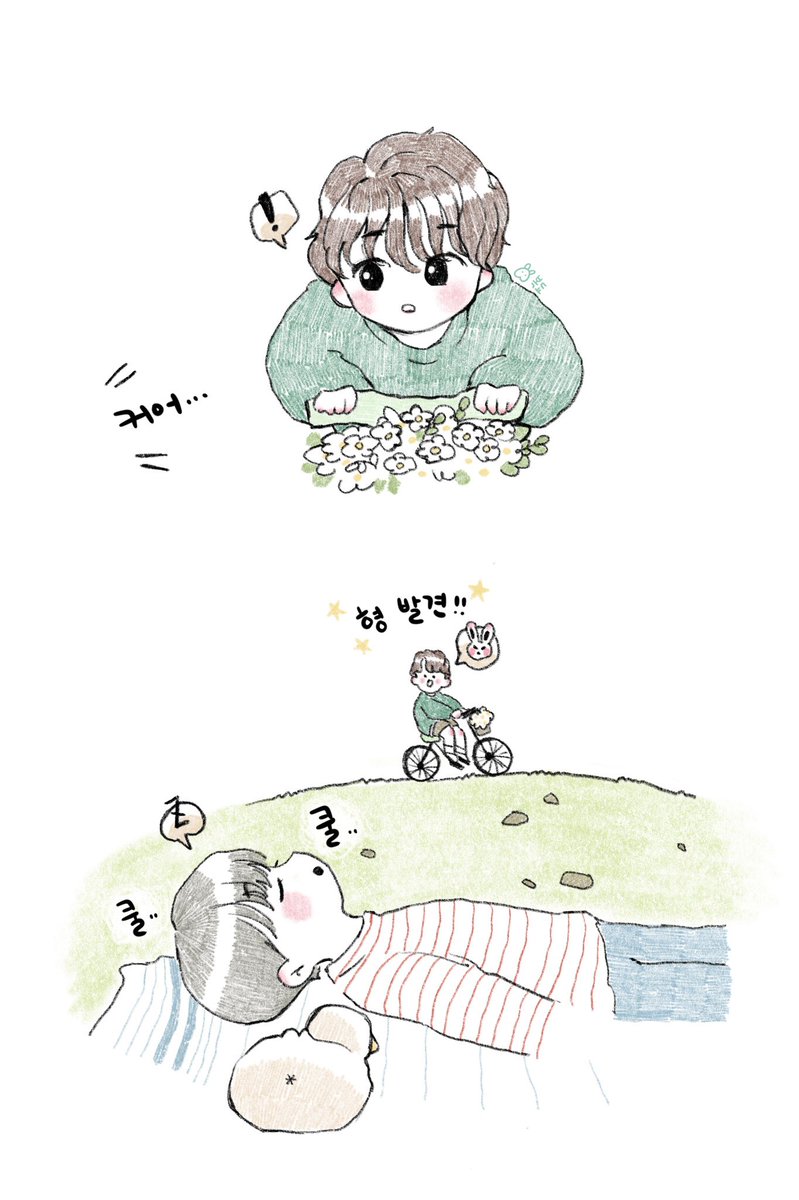 pea_rab's tweet photo. 꽃 배달 가다 잠든 토끼 발견!(｡◠‿◠｡)🌼

#재도 #jaedo https://t.co/rDryzK0HiU