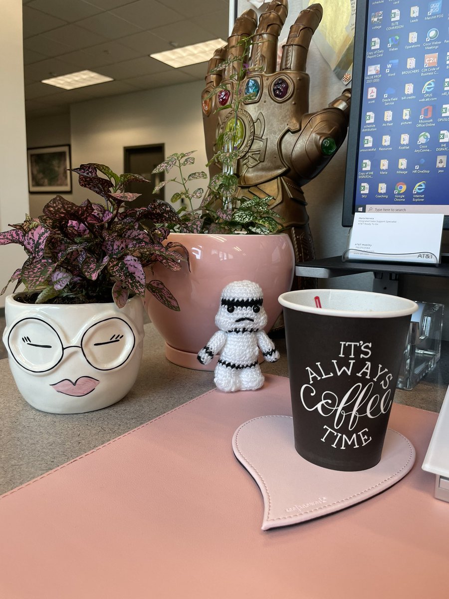 My SEL <a href="/LibiaEscobar10/">Libia Escobar</a> gifted me the cutest hand made addition to my desk! How cute is this storm trooper she made? The Force is strong with this one 🦾