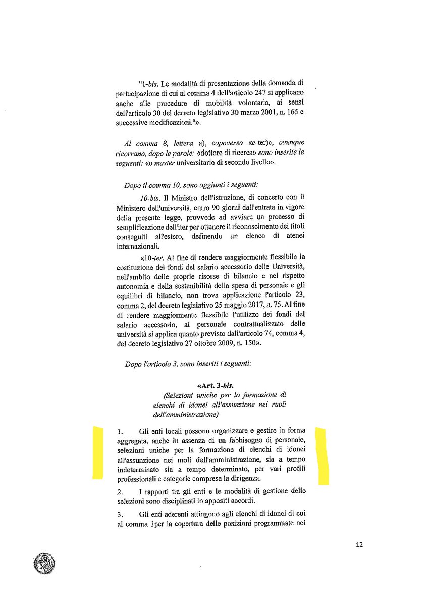 ClaudioZugo's tweet photo. Dal combinato degli artt. 1 e 3 bis del DL 80/21 come emendato emerge che i concorsi negli enti locali diventano procedure ristrette riservate a pochi. E l'art. 97 cost? #ugualiallapartenza @renatobrunetta @comuni_anci @federicadieni @ValeriaValente_ @GiovanniPaglia @Quirinale https://t.co/Qa7BbeeZRK