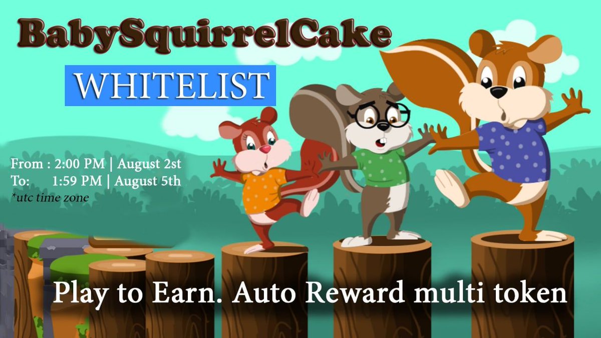 luciano_eltirri's tweet photo. 💥PRESALE WHITELIST💥

💯Only the top 100 winners will have a guaranteed place in the Presale👇👇
https://t.co/4lsS8816QO

🐿#BabySquirrelCake - #NFT game project.

💰Play to EARN.
💰Auto REWARD with $BNB, $CAKE, $XRP, $DOGE.. every 60 mins.
🗣TG: https://t.co/JzEbM6qI9z https://t.co/cd1caEqHda
