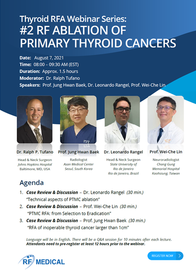 Currently setting up new centres in the UK for ablation of benign thyroid nodules, here we can hear how others have used the same technology for primary thyroid cancers. Register here: zoom.us/webinar/regist… 
@RfMedical #minimallyinvasivesurgery #patientoutcomes