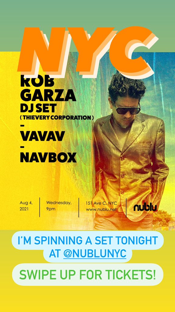 Stoked to be back in NYC playing at @nublu tonight. Click here for tix withfriends.co/event/12340799…