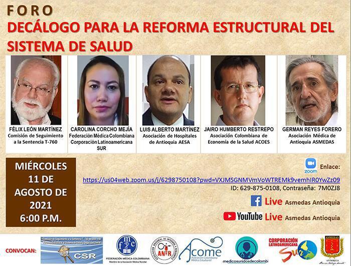 Foro sobre la situación actual de la salud en Colombia y la reforma al sistema de salud nacional