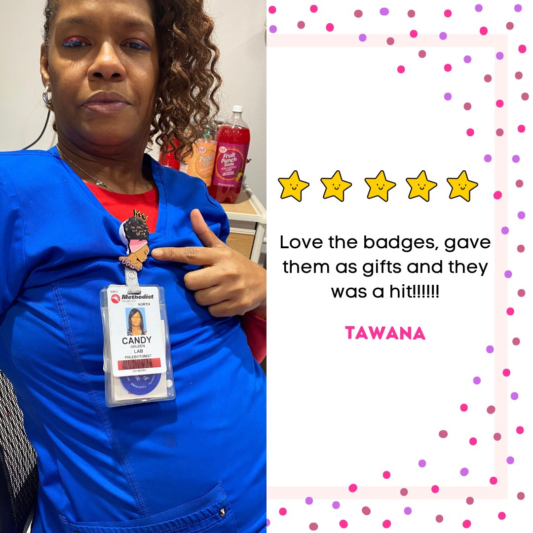 ReflectionsbyZa's tweet photo. Love the badges, gave them as gifts and they was a hit!!!!!!
-Tawana

Grab yours today: https://t.co/hoEyFAZd7v

#reflectionsbyzana #rbzexpressions #blessings #blacknursemagic #blacknurseskillinit #healthcarecuties #healthcareheroes #nursecuties #badgegang #rbzbadgegang https://t.co/myylY5rgCR