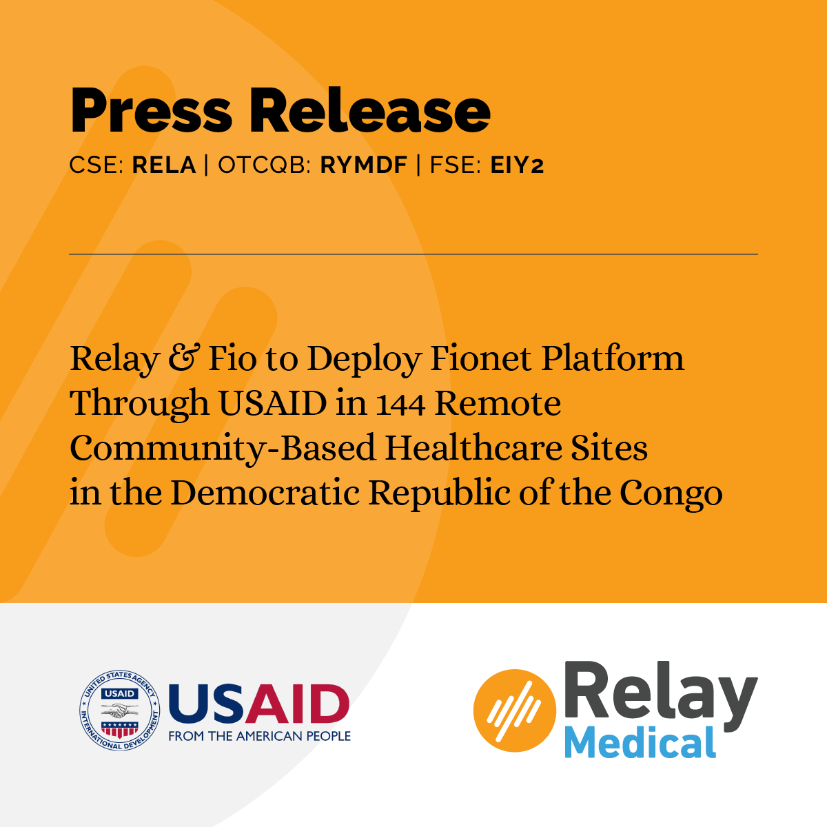 Scryb_Inc's tweet photo. PRESS RELEASE: Relay and @USAID will be deploying FRR’s Fionet Platform at 144 remote community-based health sites to fight a #malaria pandemic in Central Africa.

Details: https://t.co/vz1u2o0red

$RELA $RYMDF $EIY2 #HealthTech #Investing https://t.co/FSTnKvbgd8