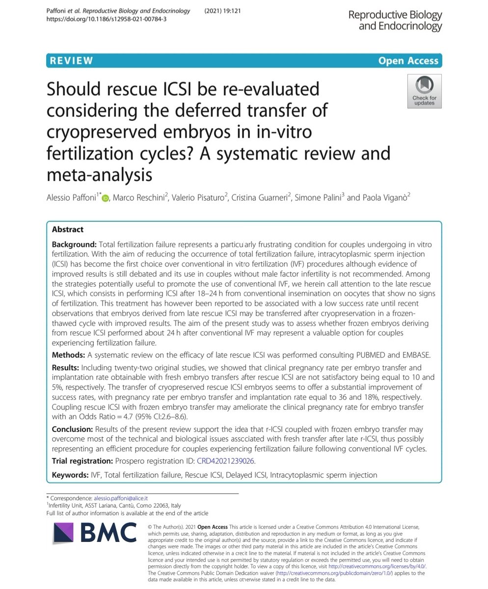 PaolaVigano3's tweet photo. Proud to publish our re-evaluation of rescue ICSI in @rbejournal.@PisaturoValerio @alepaffo
https://t.co/rSOURzphyZ https://t.co/cSfh93SLWQ