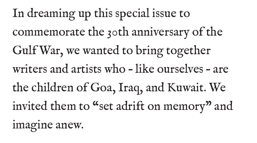 sunyalog's tweet photo. “1991: Dispossessions – A 30th Anniversary Remembrance of the #GulfWar” — a moving set of reflections through a variety of media, in Joao Roque Literary Journal’s latest issue, co-edited by R. Benedito Ferrão &amp; Deborah Al-Najjar https://t.co/PJFcZXaEbh https://t.co/KFouwkZzO3
