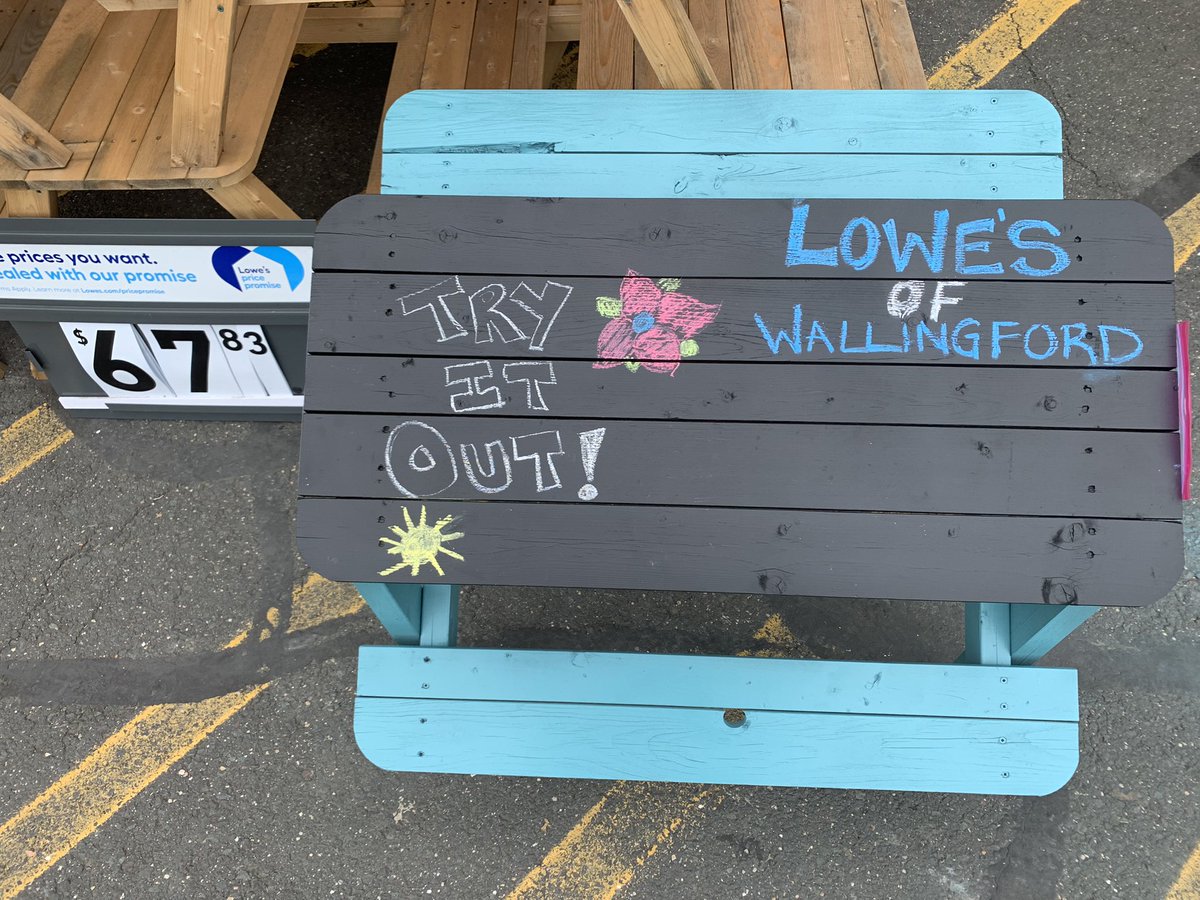 katiem2288's tweet photo. Check out our KIDS picnic table idea for some summer fun! #lowes #diy #lowesofwallingford #summerfun #kidstable @Nickfitz2288 @VanessaC2288 @dm82837 @JeremyZitofsky @AngieWomack1 @cjcourt407 @timdaleynymetro @TweetUsR30 https://t.co/ANclLRknnB