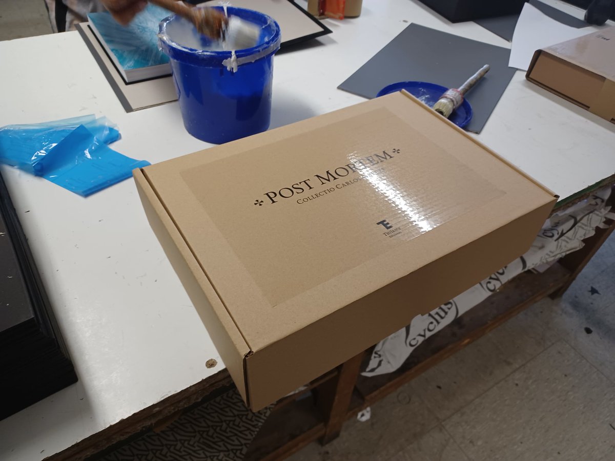 PostMortemBook's tweet photo. Hi!! Finally, we started shipping on Tuesday. Attached, our first book + case finished, first package ready to ship and a book to be sent to author Virginia together with all the rest, of course. Very happy to finally start seeing them go! https://t.co/W3kbMSqaSp