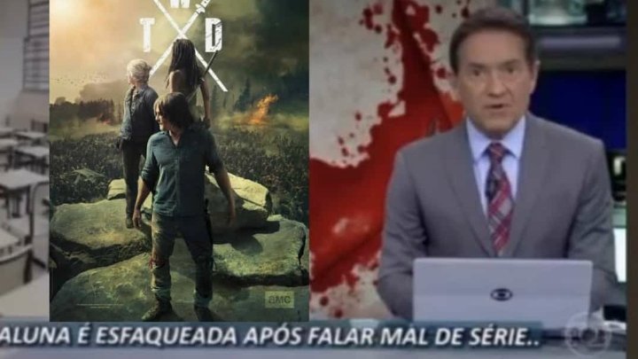 walkerniehaus's tweet image. Personagens de The Walking Dead como notícias brasileiras - a Thread