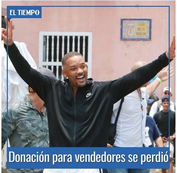 ¡Se robaron la donación de Will Smith! 🤬 

De los $100 millones que les donó a los vendedores ambulantes de Cartagena, solo entregaron $1.600.000 a 26 vendedores. 

Y así se roban al país, igualito, solo que a grandes escalas.