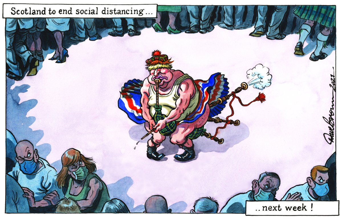 DaveBrownToons's tweet photo. Tomorrow's @Independent cartoon... #BorisJohnson #BorisInScotland #COVID19 #CovidRestrictions #SocialDistancing #IndyRef2 #TheUnion https://t.co/zRTUIarJVT