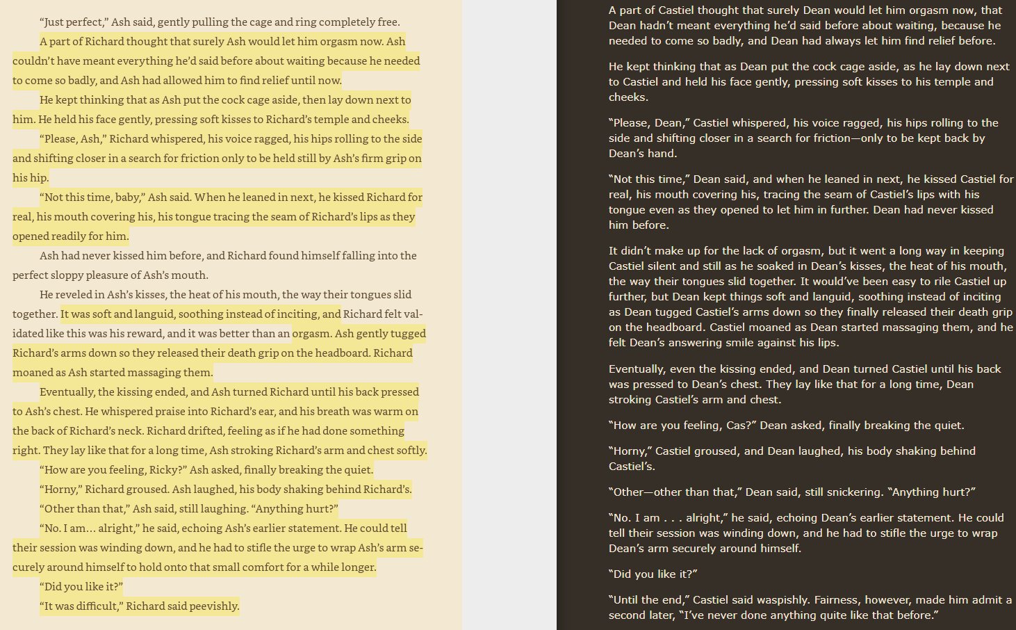Kokom All Of These Screenshots Are Of Paid To Kneel With Yellow Highlights Of Plagiarised Text Next To If You Hurt Me That S Okay Baby By Blue Jack On Ao3 T Co Umjhz9rfym