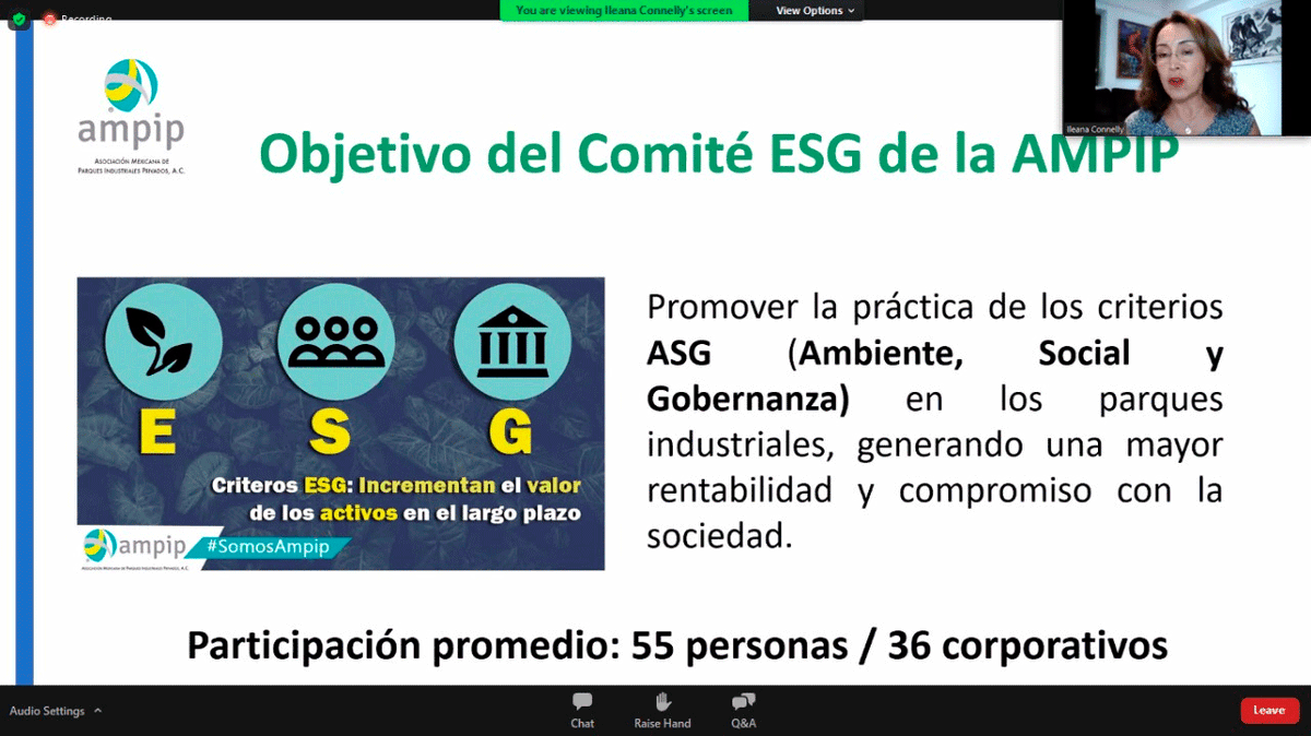 AMPIP's tweet photo. .@ClaudiaAvilaC señaló que #ESG no es solo para grandes empresas, aplica en cualquier organización "incluso, con pequeñas cosas, vas causando impacto iniciando desde casa" enfatizó. Explicó que Objetivo del Comité es promover la práctica de criterios #ASG en #ParquesIndustriales. https://t.co/ZYT58qFUD6