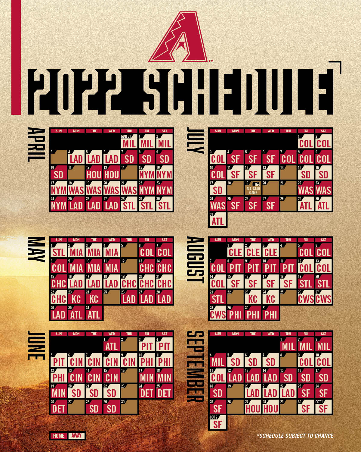 2022 Arizona Diamondbacks Schedule Arizona Diamondbacks On Twitter: "Save The Dates. The #Dbacks 2022 Schedule  Is Here! 🗓️ Https://T.co/Hncx2Oxbfh Https://T.co/Dhagtrekrb" / Twitter