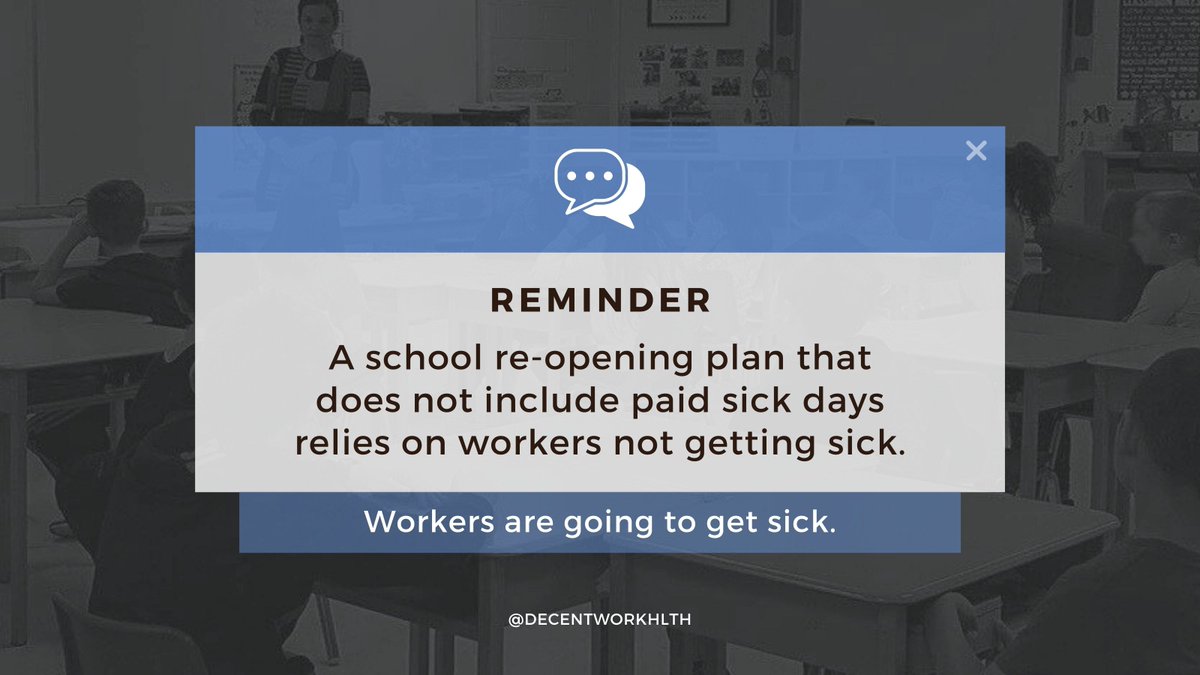 DecentWorkHlth's tweet photo. The MAJORITY of workers in Ontario don't have access to adequate paid time off to isolate AND they rely on schools as care for their children in order to go to work.

A #SafeReturn must include 10 PERMANENT #PaidSickDays for all!

#OnPoli #Justice4Workers #PaidSickDaysSaveLives https://t.co/CnkuUZRB6O
