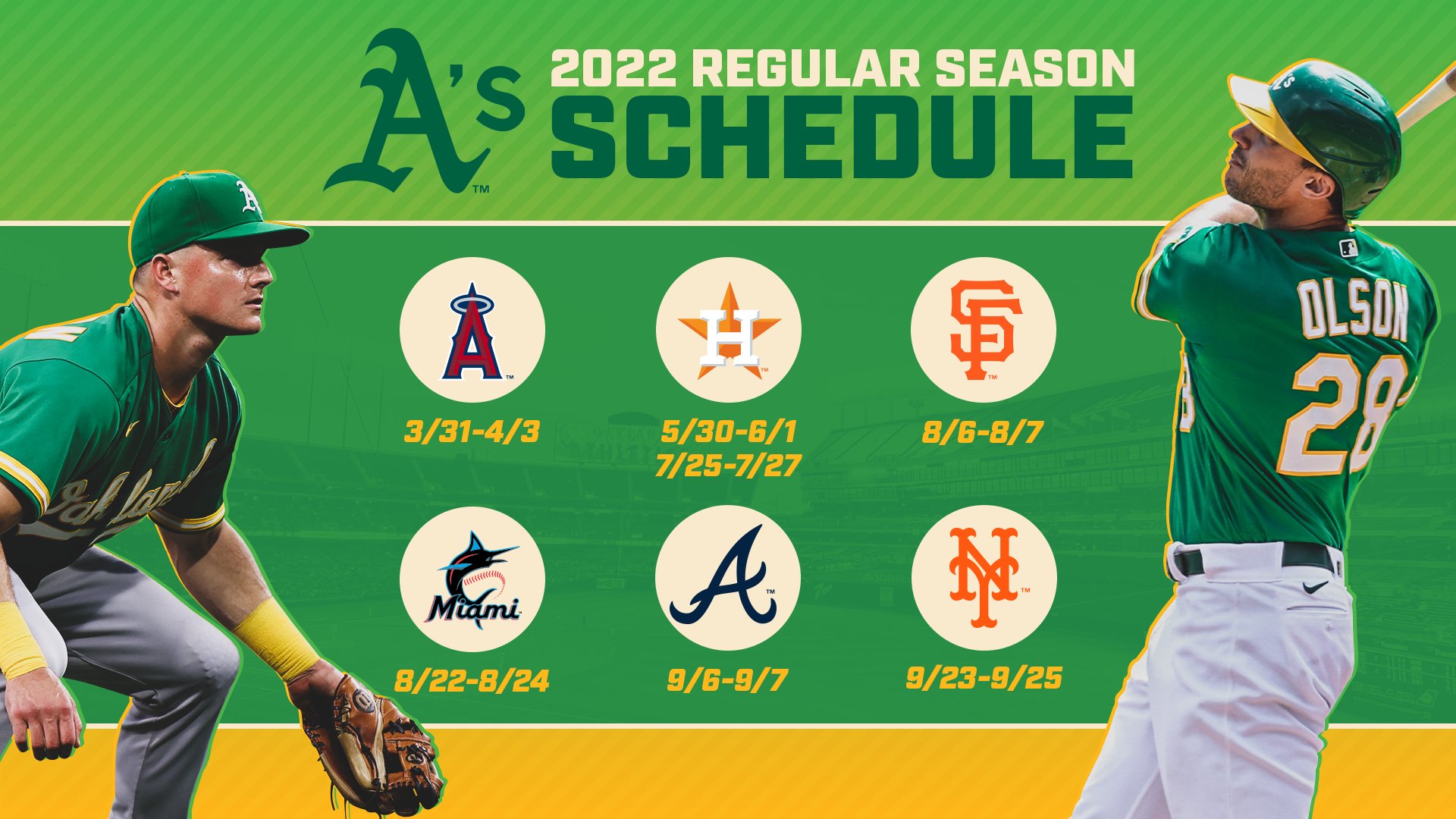 Oakland A's on X: Mark your calendars 🗓️ The 2022 schedule is