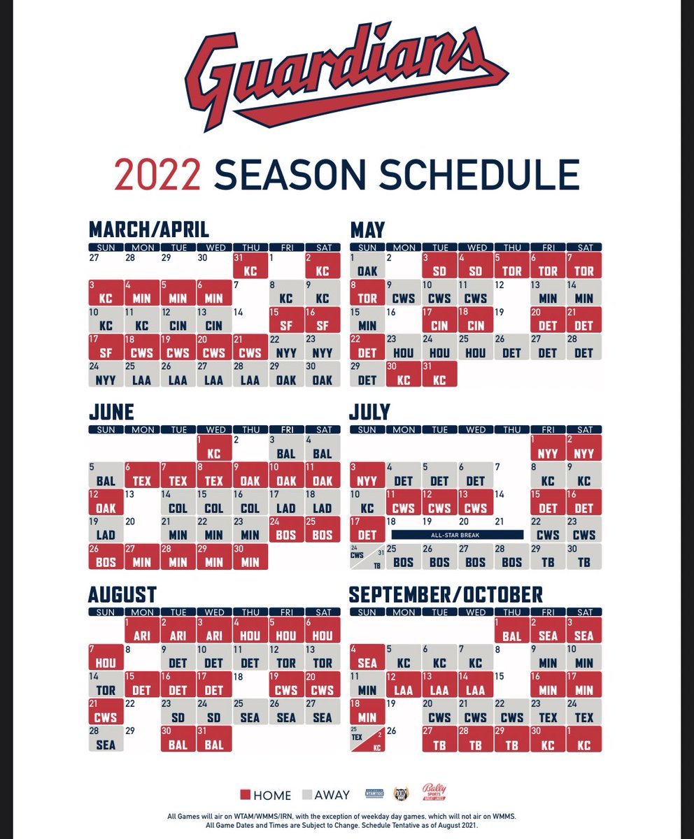 2022 Cleveland Indian Schedule Zack Meisel On Twitter: "Here's The Full 2022 Schedule: Https://T.co/Qd6Viadrxl" / Twitter