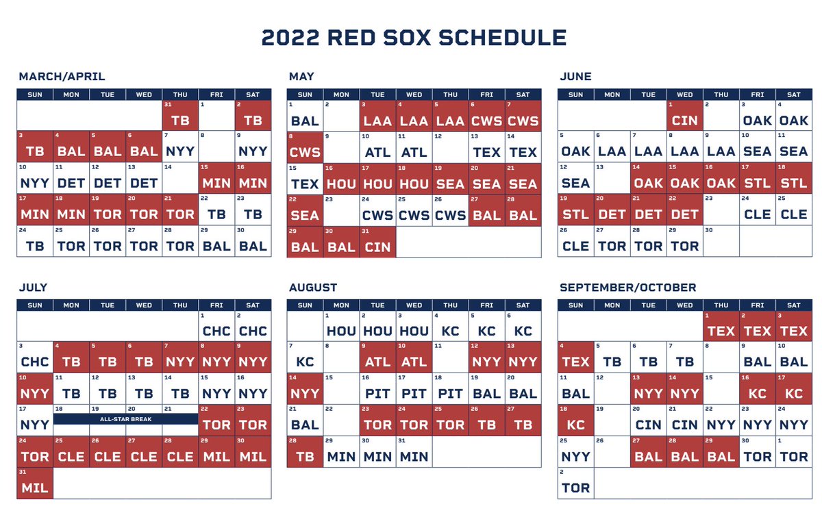 Red Sox Spring Training Schedule 2022