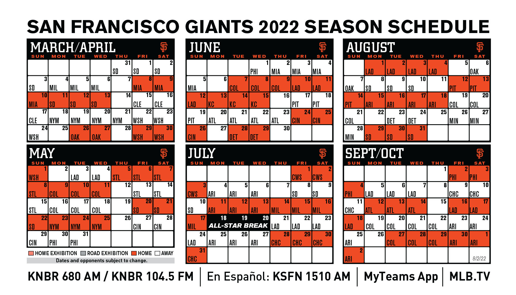Giants Schedule 2022 Alex Pavlovic On Twitter: "Here's The Full 2022 Giants Schedule. Looks Like  The Ring Ceremony Would Happen Against The Marlins:  Https://T.co/Ixsniuefot" / Twitter