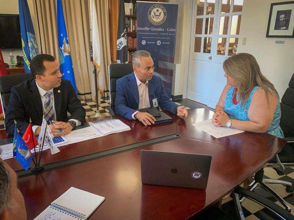 Administrador <a href="/cfsepr/">Corporación del Fondo del Seguro del Estado</a> Jesús M. Rodríguez Rosa, reunido hoy miércoles con la Comisionada Residente <a href="/RepJenniffer/">Jenniffer González</a> para dialogar sobre legislación federal y la implementación de mecanismos relacionados a compensación de los trabajadores. <a href="/fortalezapr/">Puerto Rico Governor's Office</a>