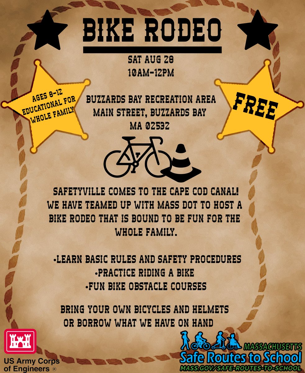 A Bay State Bike Month prequel is happening across the canal for free at the end of this month, thanks to @SafeRoutes_MA and @CorpsNewEngland Did we mention it’s FREE?! #bikerodeo #saferoutestoschool #baystatebikemonth