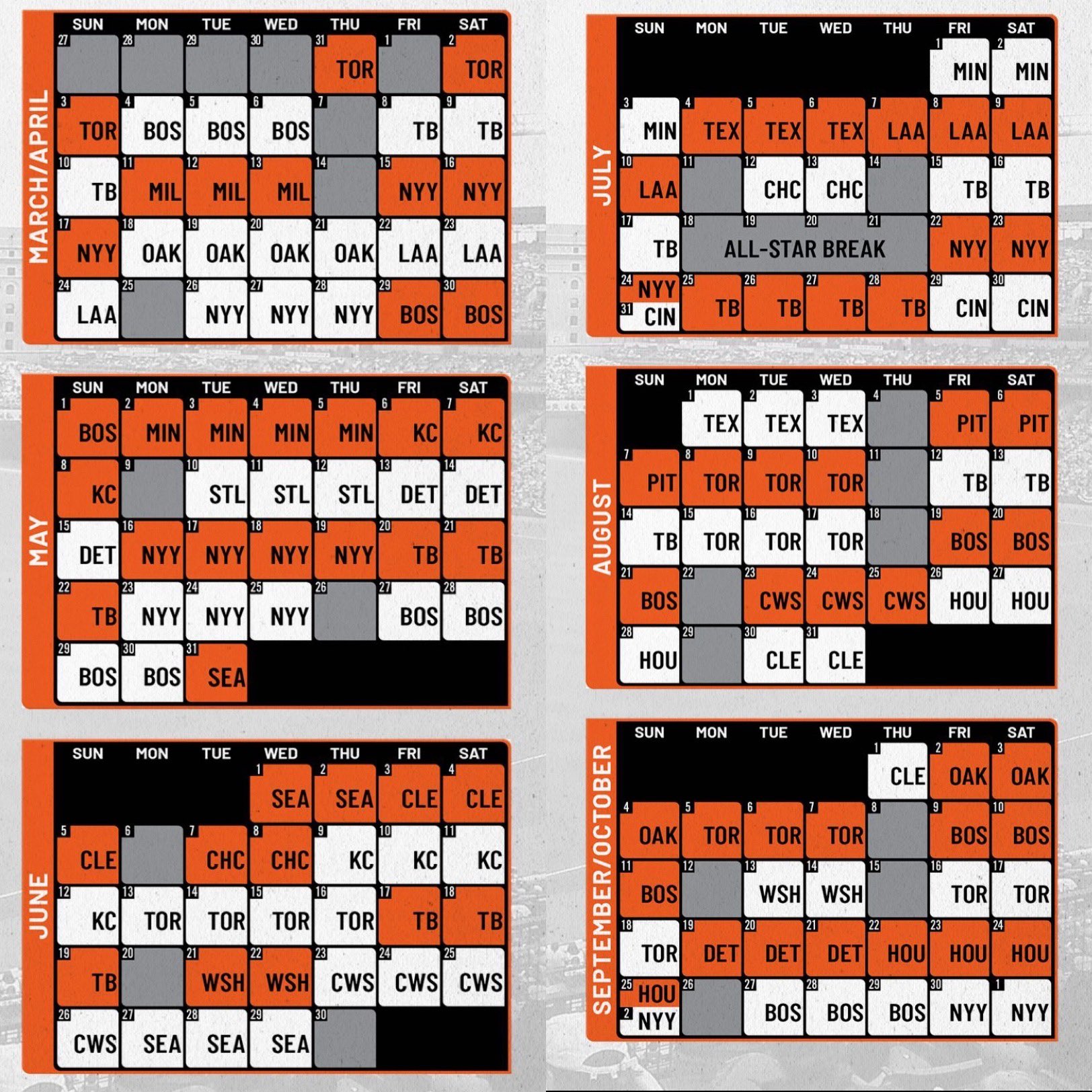 Melanie Newman on Twitter "A look at the beauty of the Orioles 2022 schedule 😍😍😍 front load