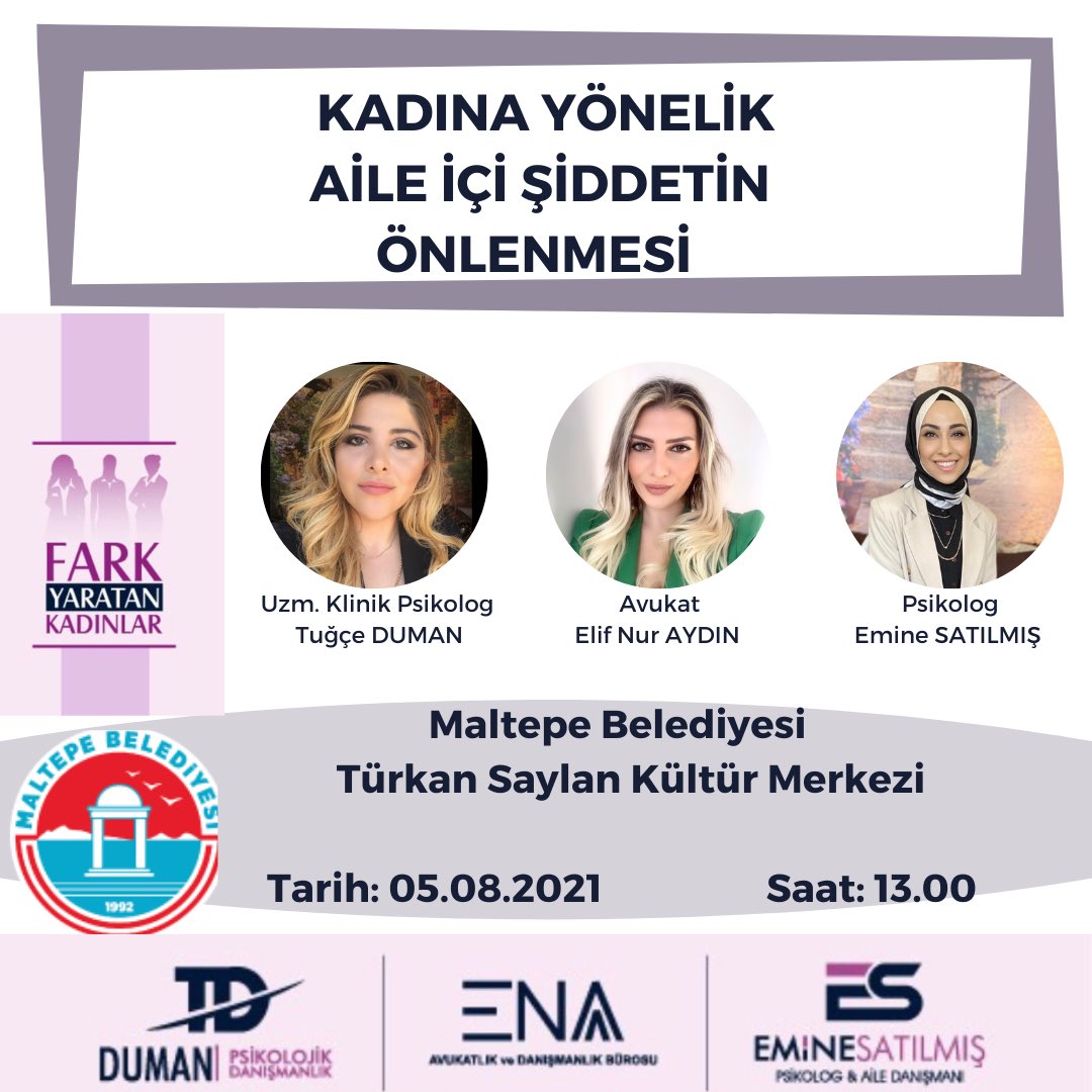Davetlisiniz!

Son günlerde yine tırmanan kadın cinayetleriyle mücadeleyi, kadına yönelik aile içi şiddetin önlenmesini ve #İstanbulSözleşmesi’ni konuşuyoruz.
📆 5 Ağustos 2021 (yarın)
🕐 13.00
📍Prof. Dr. Türkan Saylan Kültür Merkezi