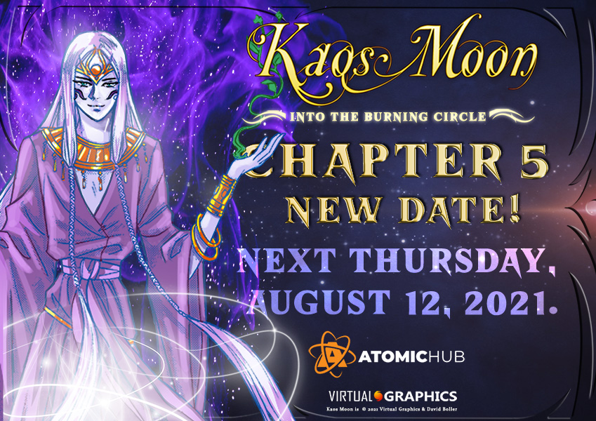 kaosmoon_circle's tweet photo. *IMPORTANT: CHAPTER 5 WILL BE MOVED TO NEXT THURSDAY! Due to the large amount of cards and high quality, we'll need more time and will drop at the new date, 18:00 UTC.

#wax #nft #collectible #game #comicbooks #anime   #nftgiveaway #NFTcollectible #fantasy #mythology  #animation https://t.co/51BIwHM1HC