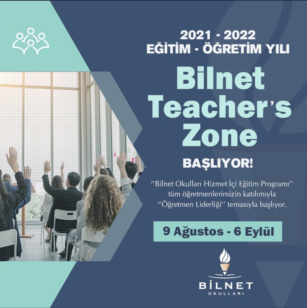 “Bilnet Okulları Hizmet İçi Eğitim Programı” tüm öğretmenlerimizin katılımıyla “Öğretmen Liderliği” temasıyla başlıyor. 
BilnetOkulları #BilnetSchools #BilnetOkullarıİleGelecekDahaNet  #TeachersZone