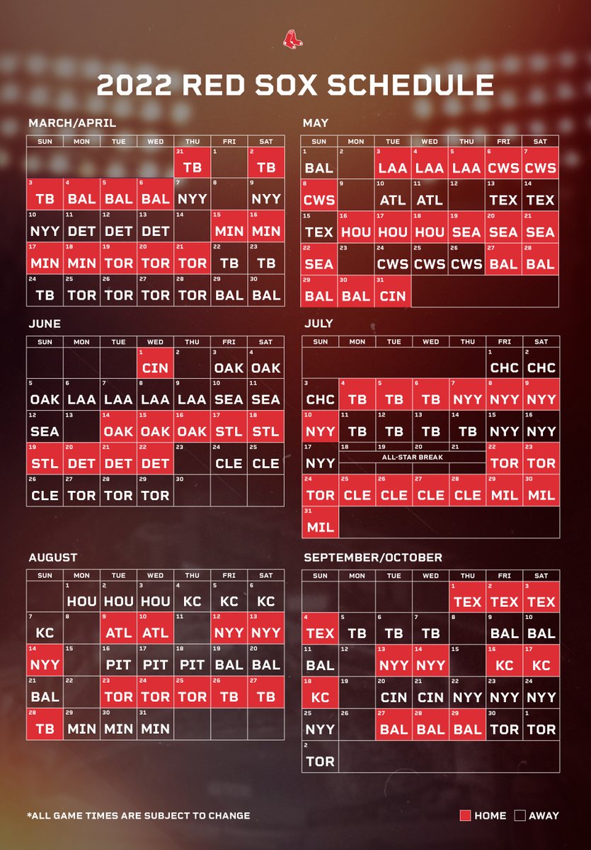 Red Sox Announce 2024 Regular Season Schedule