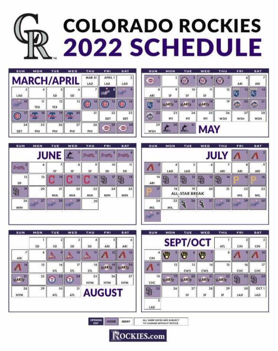 Purple Row On Twitter Folks We Have The Rockies 2022 Schedule Look For An Article On The Site Soon