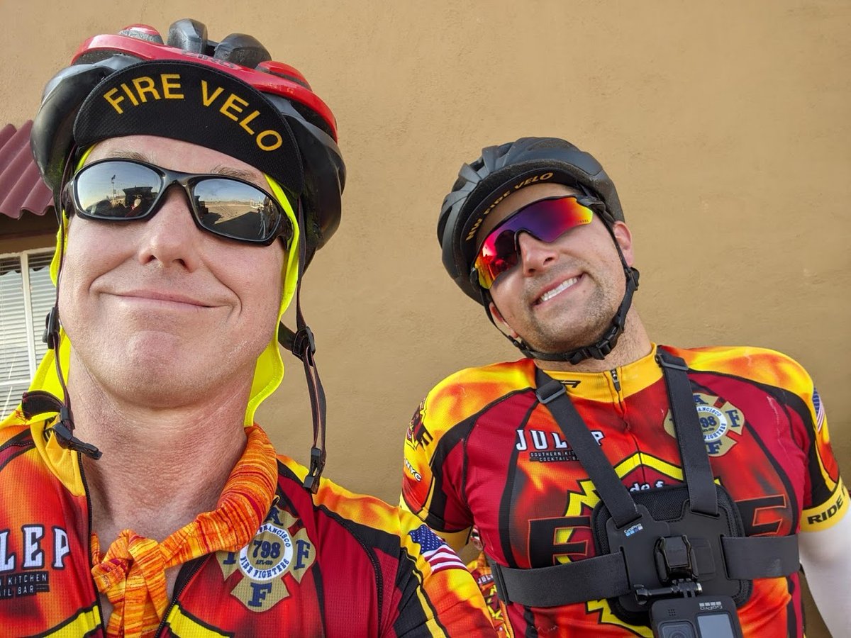 FireVeloNation's tweet photo. 2021 Ride For America - Day 4 Heading to Wickenburg, AZ  Rest, water, food break  https://t.co/FO7cKMaYK3
15 firefighters bicycling from LA to NY 40 days on the road supporting firefighter cancer awareness, firefighter mental health and severely wounded veterans. https://t.co/nsWWVTm0Cj