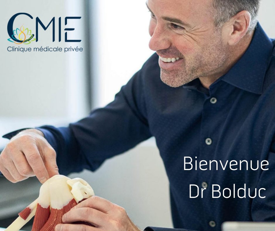 Bienvenue à un nouveau médecin collaborateur au CMIE, Dr Sébastien Bolduc, spécialisé en musculo-squelettique