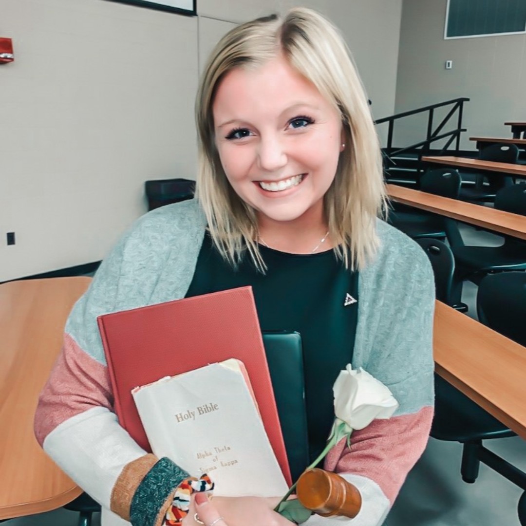 Congratulations to our 2021 Panhellenic Chapter President of the Year, Casey Porter! Her nominator wrote: "Casey leads by example and isn’t afraid to admit when she has made a mistake... She has gone above and beyond for our chapter and it has not gone unnoticed by our members."