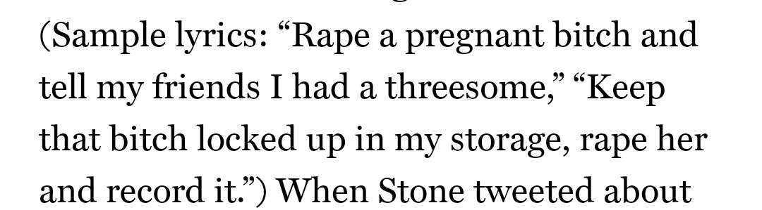 strangetrails__'s tweet image. tw:rape
how do y'all still listen to someone who had lyrics like this and never saw anything wrong with them??