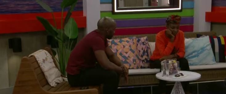 WhittyBB's tweet image. Azah is not happy about Brit going up.  She unhappily said "put me up"  #bb23