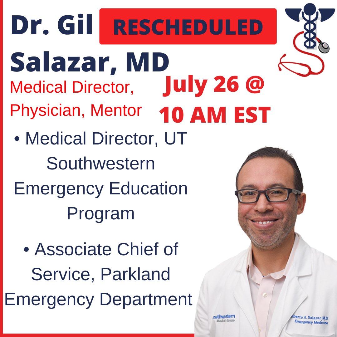 TeleShadowing's tweet photo. Please note that our next session has been rescheduled to Monday, July 26 and 10 AM EST! There will be NO session on July 24.
•
•
•
•
#teleshadowing #teleshadow #eshadow #shadowing #MD #physician #internal #internist #doctor #frontliner #medicine #mentor #clinical https://t.co/VSo7oTyyte