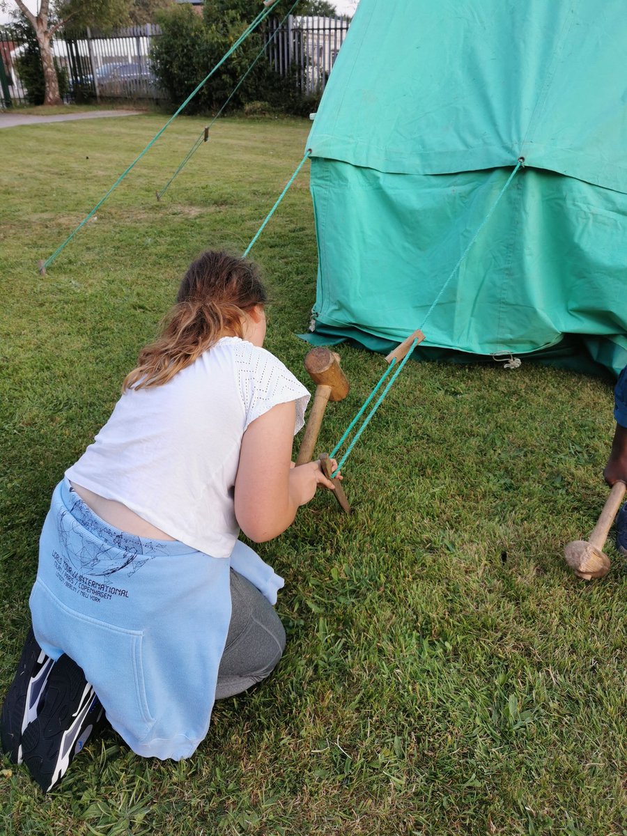 FirstHindley's tweet photo. First time for these........ Putting up a patrol tent! Gotta say, for a first attempt they did really well! Good job guys 👌⚜️#1sthindley #scouts https://t.co/wNLDZhCA5J