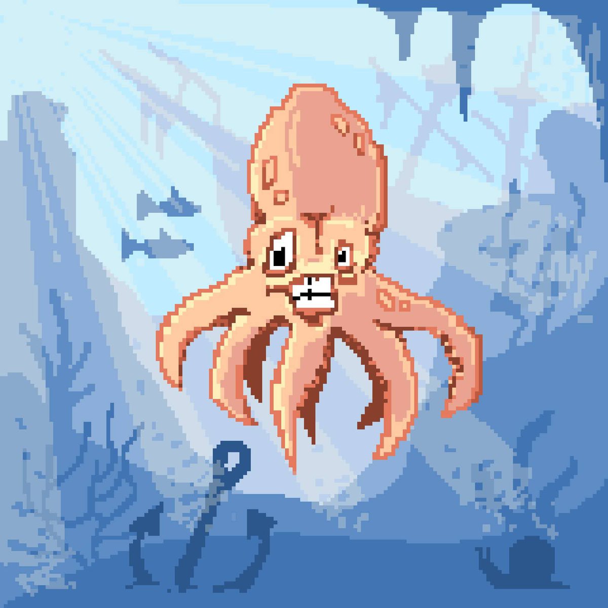 EggBee4's tweet photo. #DappledLight Through water. #pixelart #pixel_dailies @Pixel_Dailies https://t.co/WtiQOccs3c