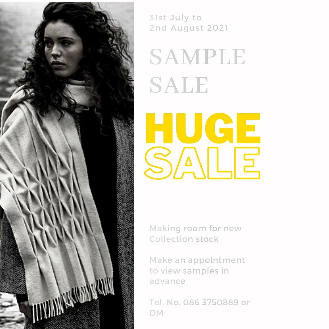 Booking up fast! One week to go for the Sample Sale. DM or email Bernie@BernieMurphy.com to make an appointment. And it can be virtual too!  #googlemeets #samplesale #lovemadelocal #lookforlocal #winterfashion #donegaltweed #irishfashion #irishdesign #irishmade