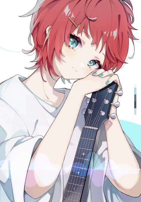 「ギター 赤髪」のTwitter画像/イラスト(古い順)