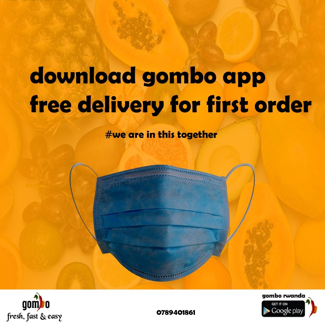 GomboRwanda's tweet photo. #freedelivery plus #discounts

turagushimira ubufatanye bwawe mu kurwanya #coronavirus
Guma mu rugo .
Buri gihe hahira kuri Gombo Rwanda kuko turi kumwe muri ibi bihe.
.
.
.

#GomboRwanda
#ndindanajyenkurinde.
#freshfastandeasy. https://t.co/7hdIXxK9ZD